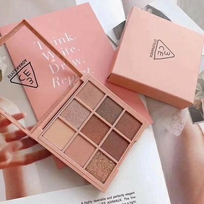 Bảng phấn mắt 9 màu tone hồng đất ánh nhũ