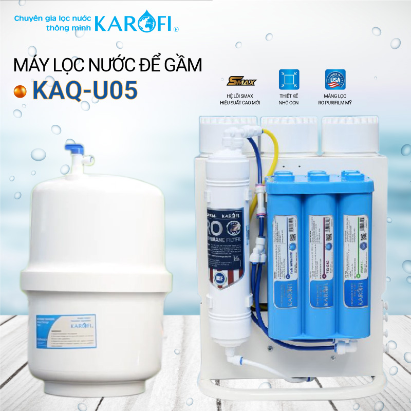 Máy lọc nước Karofi KAQ-U05 để gầm 10 cấp lọc