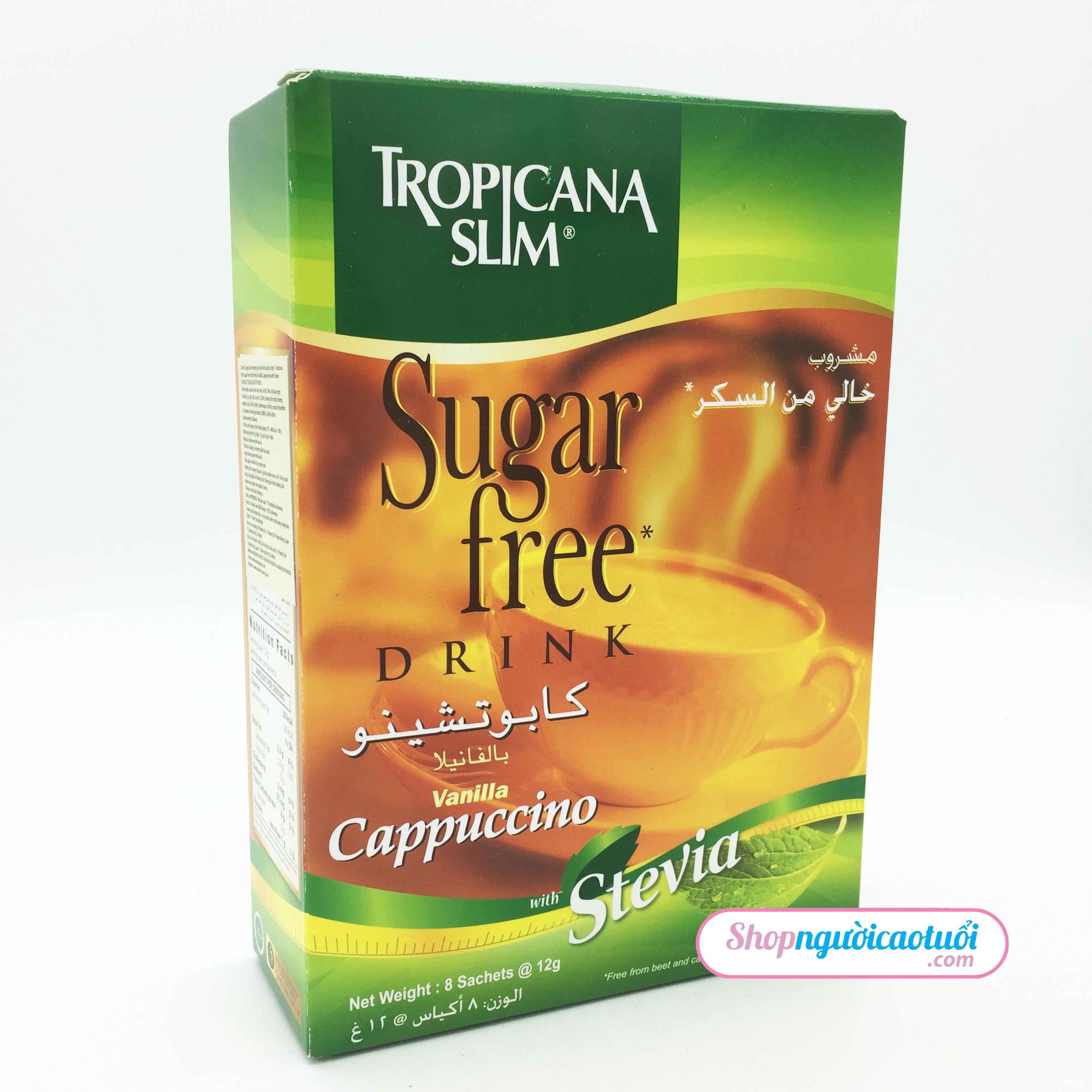 Cà Phê Ăn Kiêng Cappuccino Với Chiết Xuất Cỏ Ngọt Tropicana Slim (8 Gói x 12g)