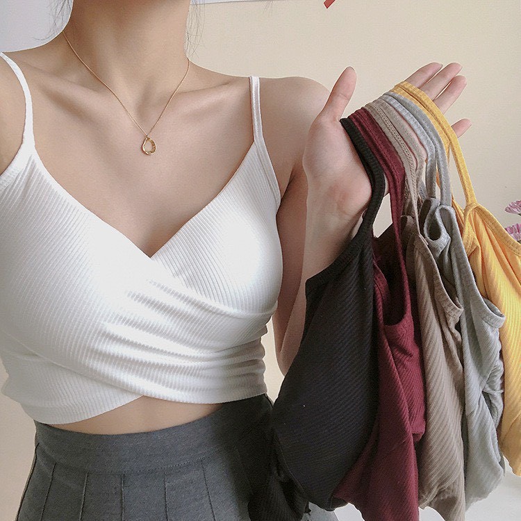 Áo Croptop BigSize Cổ Chữ V Đắp Chéo Tôn Dáng Sang Chảnh - G104