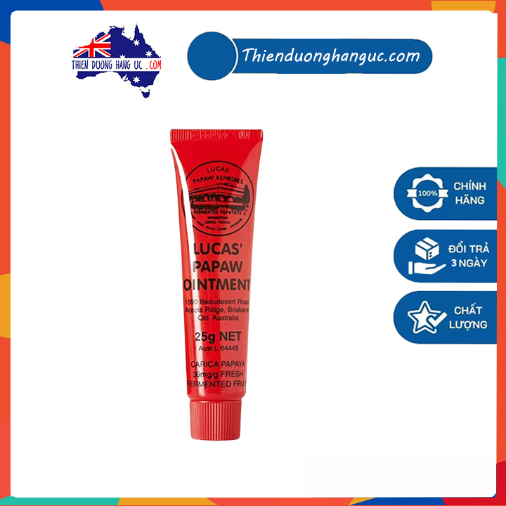Kem đa năng Lucas Papaw Ointment - 25g - Giúp trị các vấn đề về da như: khô da, khô môi do thời tiết, phỏng da, hăm tả ở trẻ em, bị phát ban, mẩn ngứa...