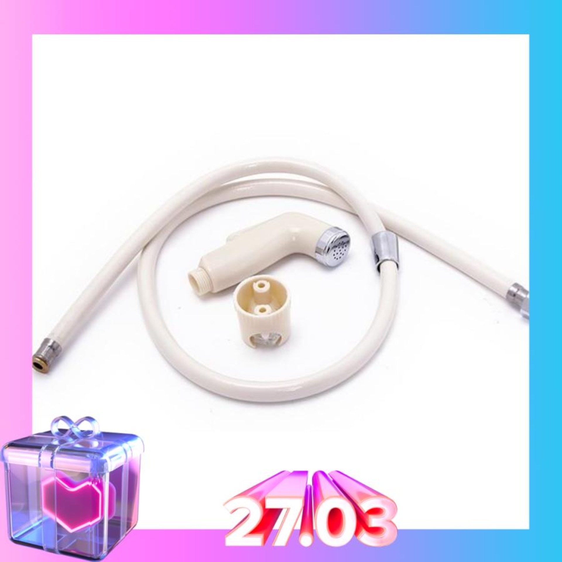 Bộ vòi xịt vệ sinh,vòi xịt tolet áp lực mạnh- Vòi xịt nước toilet-tặng đế cài và băng tan