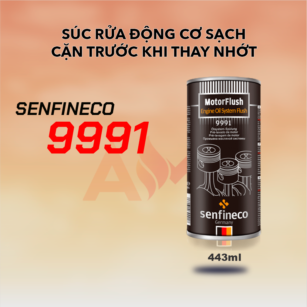 Senfineco 9991 súc rửa vệ sinh động cơ trước khi thay nhớt