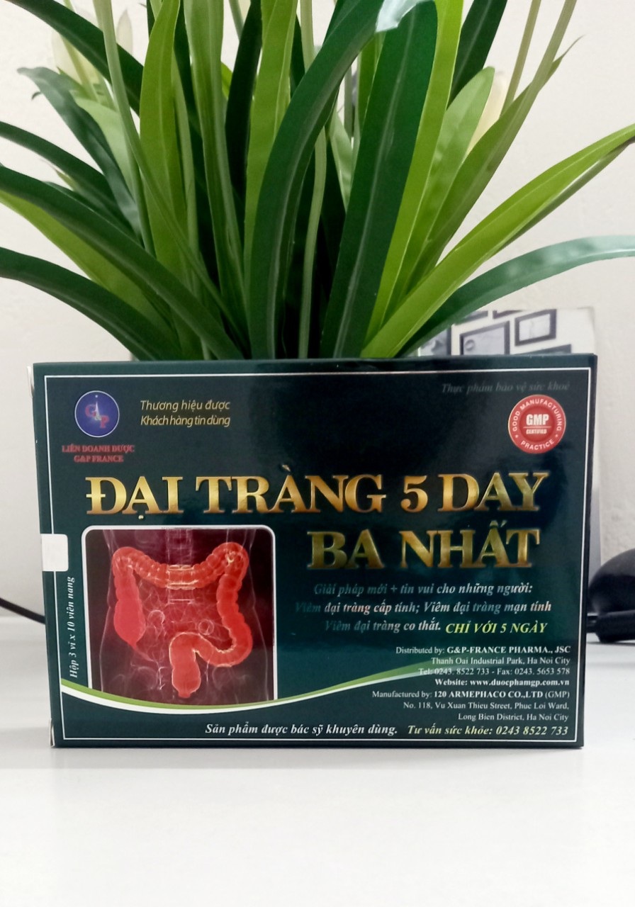 Thuoc  ĐẠI TRÀNG 5 DAY BA NHẤT - Giải pháp mới cho người bị vim  đại tràng cấp và mãn tính , vim đại tràng co thắt - hộp  30 viên