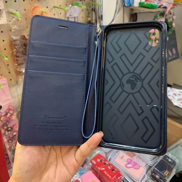 Ốp iphone XR -Bao da hai mặt iphone chuẩn hãng Hanman
