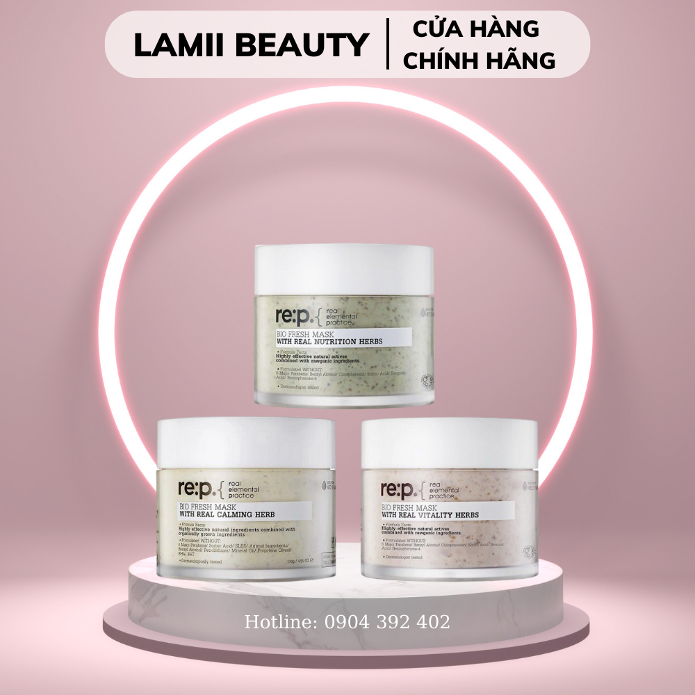Mặt nạ đất sét cao cấp rep bio fresh mask with real herbs