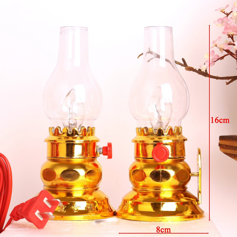 Đèn dầu điện thờ cúng điều chỉnh độ sáng , đèn để bàn thờ Phật, Quan Âm, Gia Tiên, Ông Bà - Đức Hiếu Shop