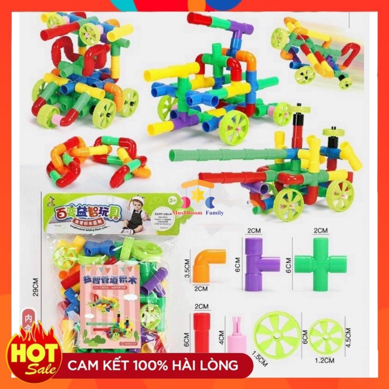 Túi đồ chơi lắp ráp ống nước cho bé