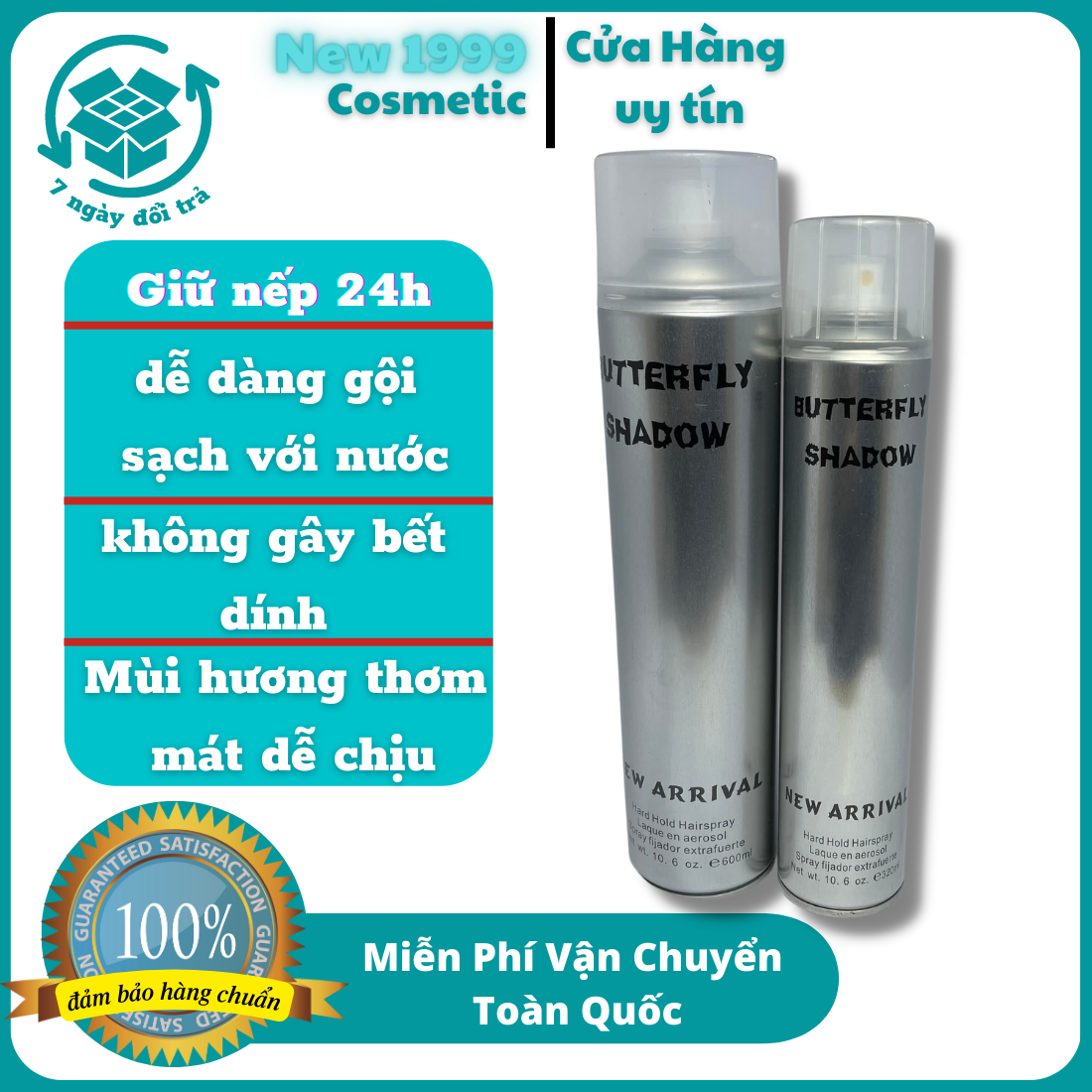 Gôm xịt tóc butterfly shadow l2 tạo kiểu tóc siêu cứng giúp tóc bồng đẹp nguyên ngày