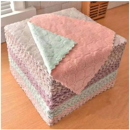 Khăn lau bếp đa năng 15x25cm, sử dụng 2 mặt, lau chén dĩa, lau bàn tiện lợi - combo 2-10 tấm