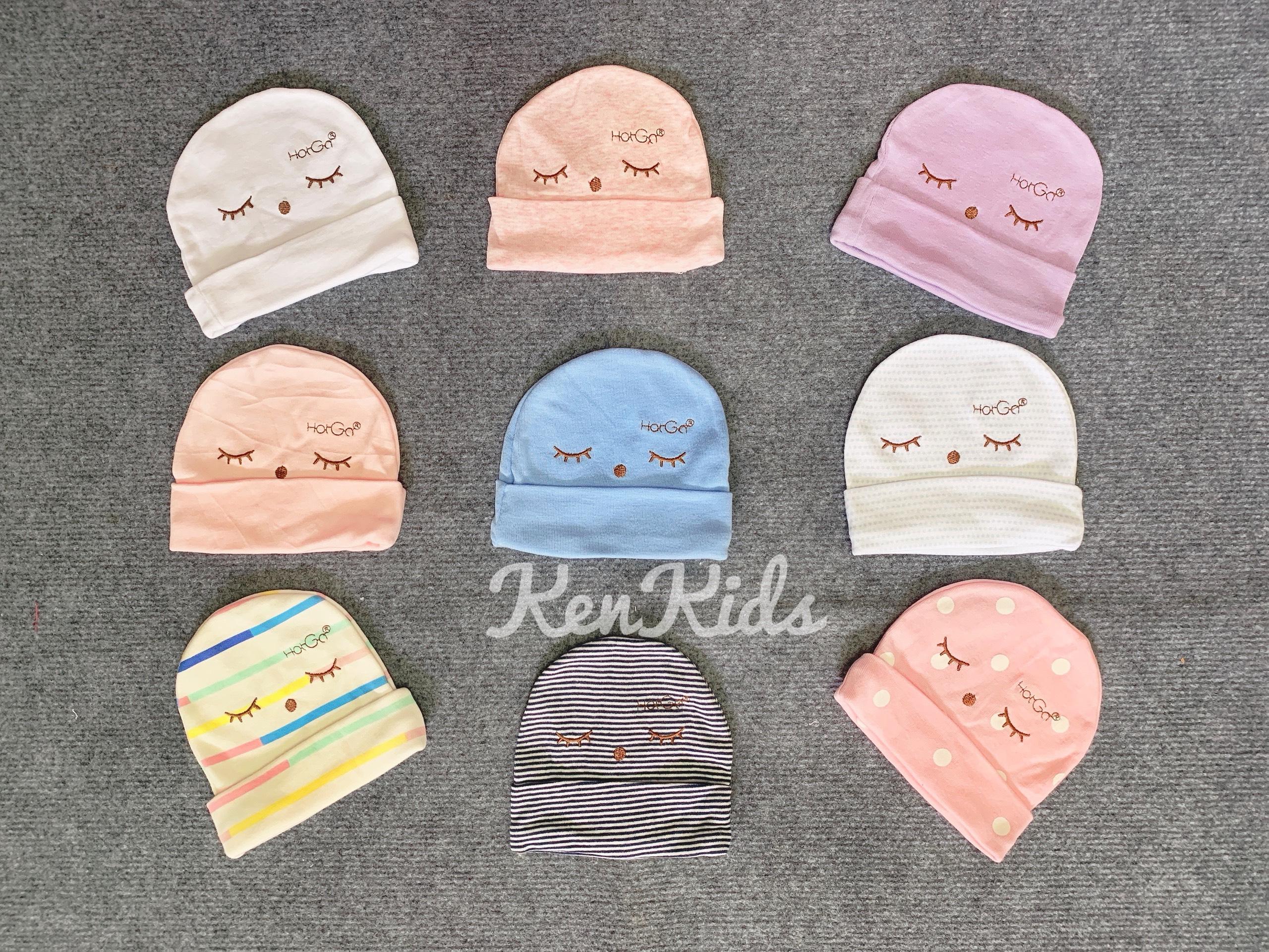 Set 3 Nón mũ sơ sinh thêu HOTGA - 3 cái