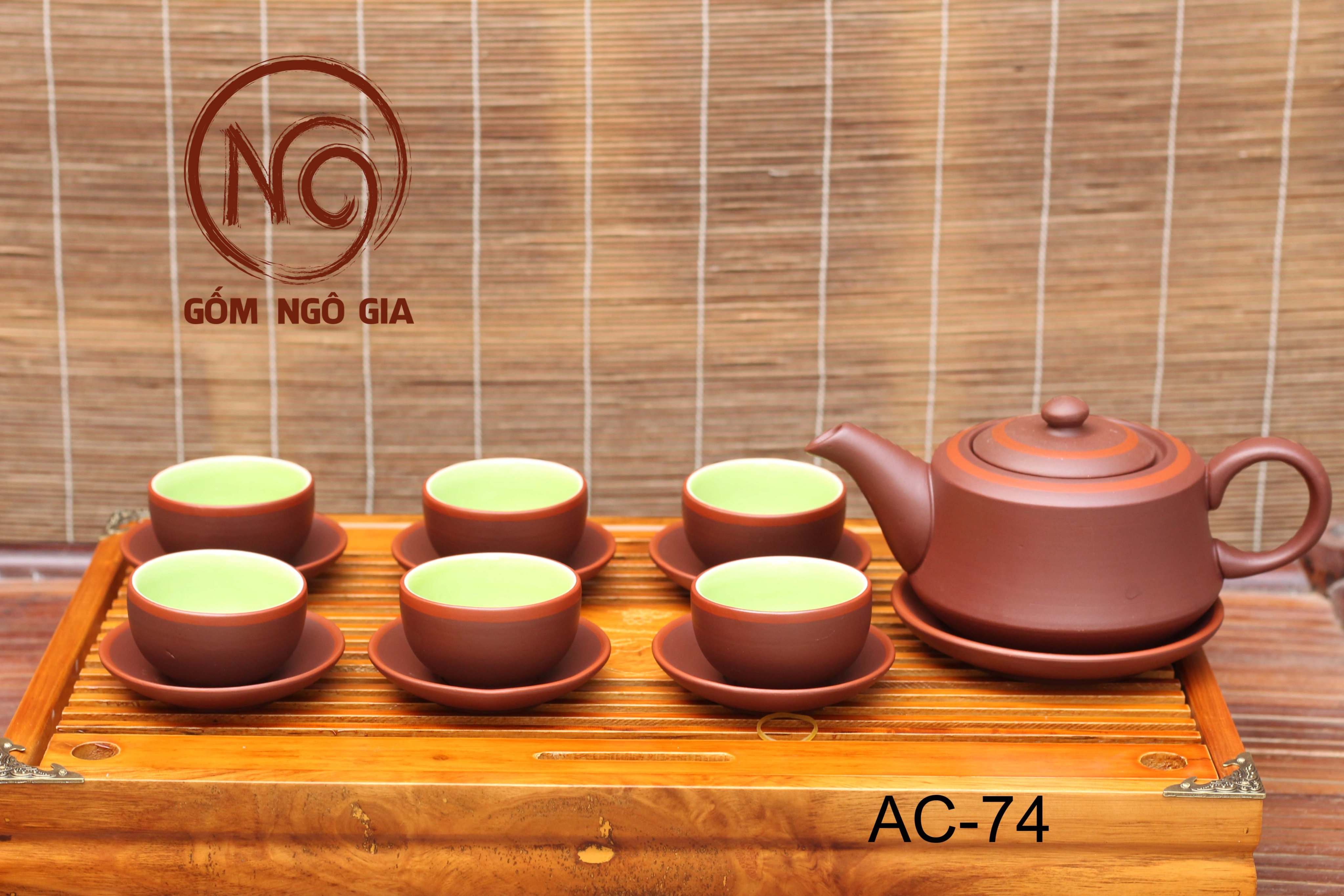 Ấm trà⚡️BÁT TRÀNG⚡️Ấm chén, tách trà, ly men tử sa cao cấp giá rẻ AC-74