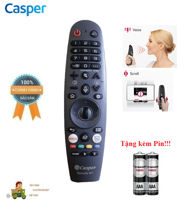  Remote Điều khiển TV Casper giọng nói + Chuột bay tiện lợi- Hàng mới chính hãng 100% Tặng kèm Pin 