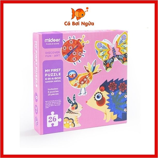 Đồ chơi xếp hình, Bộ xếp hình chính hãng My First Puzzle Mideer Khu vườn Động vật - Garden Animal