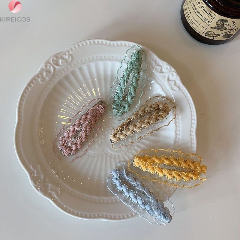 Set 2 kẹp tóc mái có ren siêu xinh - kireicos