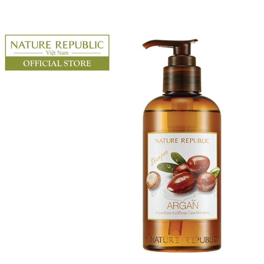 Dầu gội Argan phục hồi hư tổn NATURE REPUBLIC Argan Essential Deep Care Shampoo 300ml