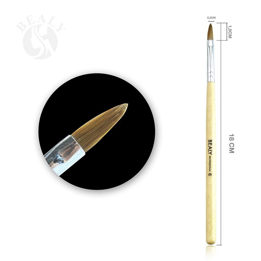 Cọ đắp bột lông chồn cán gỗ bealy số 6