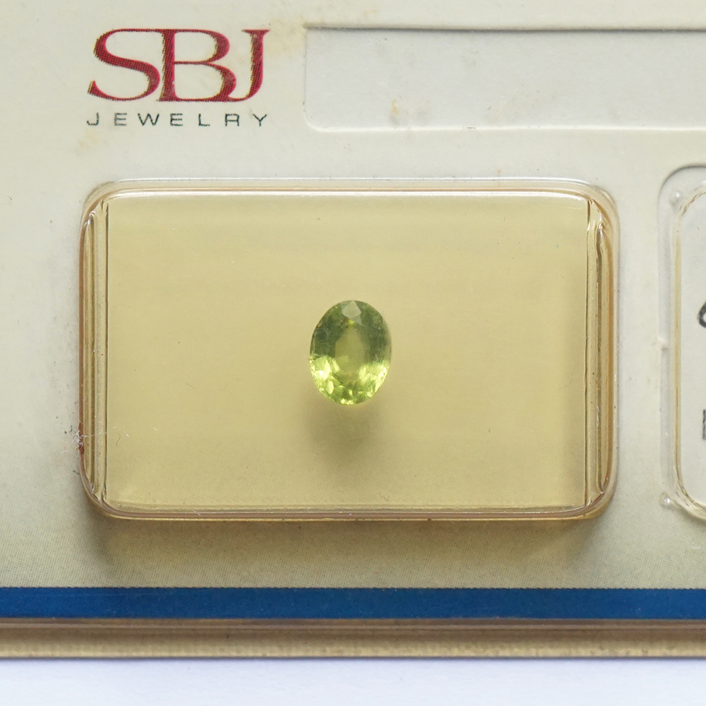 Mặt Đá Quý Peridot Ngọc Olivin Tự Nhiên Kiểm Định Mài Giác Oval