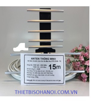 Combo Anten thông minh thu sóng DVB T2 + 15m dây cáp + Jack nối