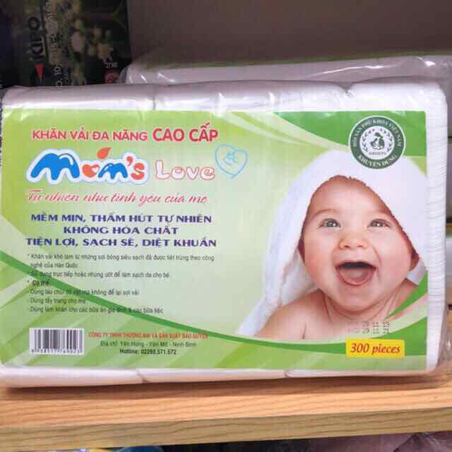 Khăn lau đa năng moms e 300 tờ hàng chuẩn - moms e