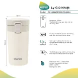 Ly Giữ Nhiệt Carez ITC348SW300N -TRẮNG- 300ml, Inox 304, Không chứa BPA - Giữ nóng đến 8 tiếng, giữ lạnh đến 12 tiếng - Hàng chính hãng
