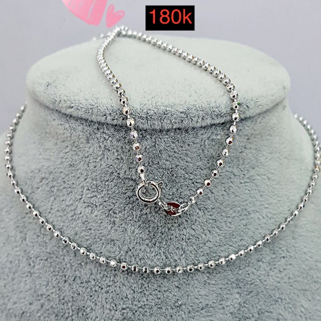 Vòng cổ nữ bi bạch kim trắng bền vĩnh viễn