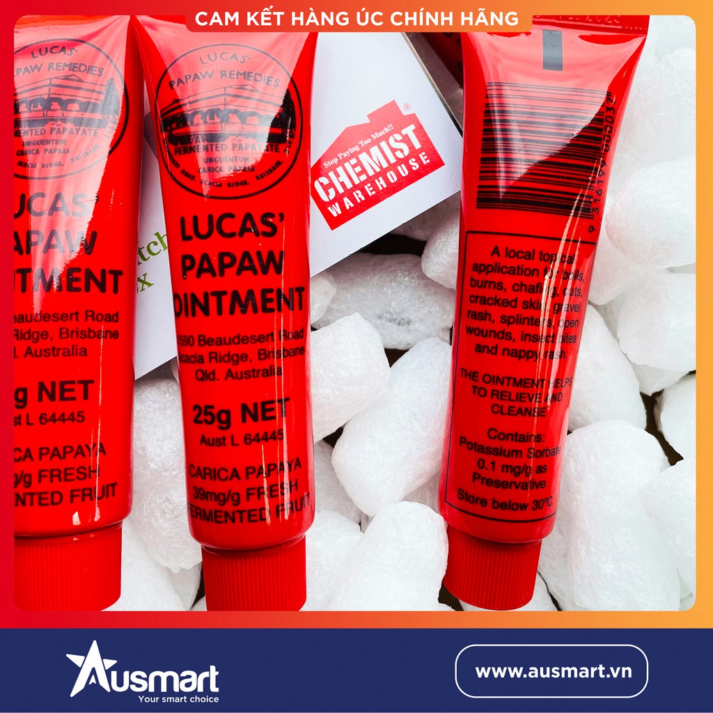 Kem đu đủ đa năng lucas’ papaw ointment 25gr - kem dưỡng đu đủ úc chống khô nẻ môi, mẩn ngứa, bỏng da, mụn nhọt