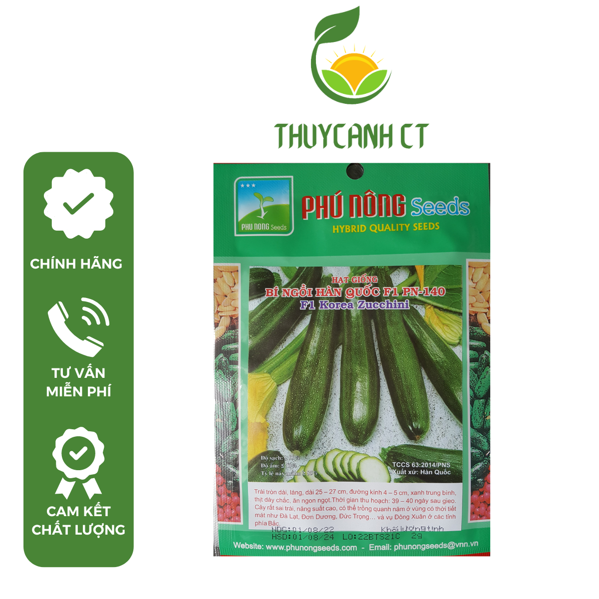 Hạt giống bí ngồi hàn quốc f1 pn-140 phunongseeds - 2g