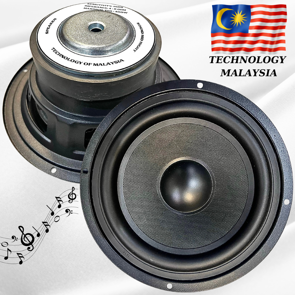 LOA TRUNG RỜI 16CM GÂN CAO SU MÀN ĐEN HÀNG MỚI CAO CẤP NHẬP KHẨU TỪ MALAYSIA CHUYÊN HÁT KARAOKE - RÁP LOA KÉO