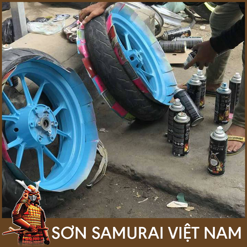 Sơn samurai màu xanh da trời - Combo màu xanh 312 sơn xịt samurai
