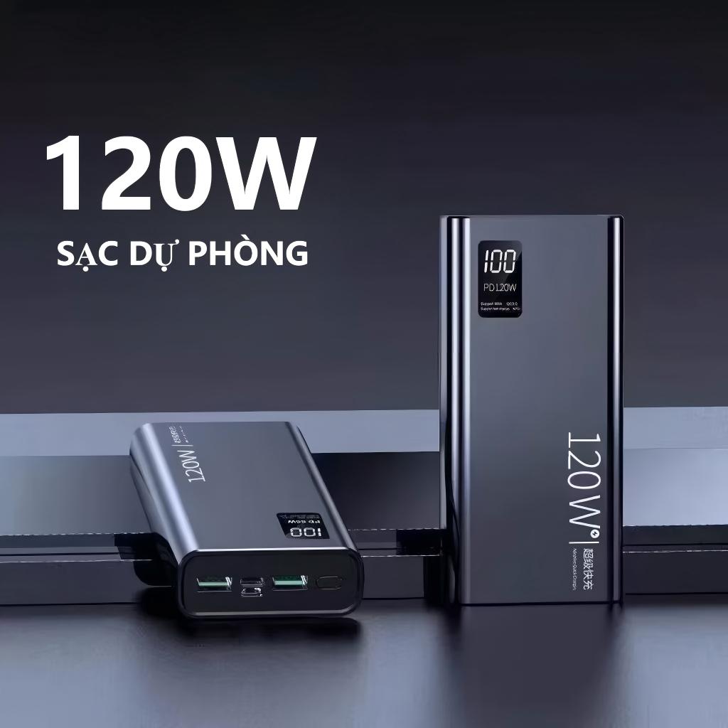 Pin Sạc Dự Phòng trong suốt sạc nhanh  10.000MAH 50000MAH đèn Led sạc nhiều thiết bị dung lượng lớn new