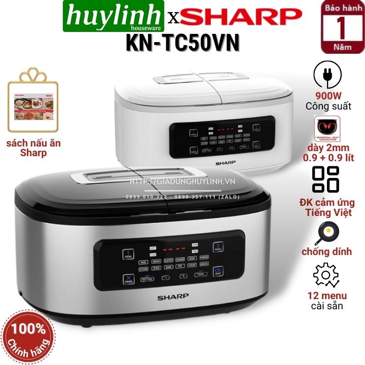[HCM]Nồi cơm điện tử 2 ngăn Sharp KN-TC50VN - 1.8 lít