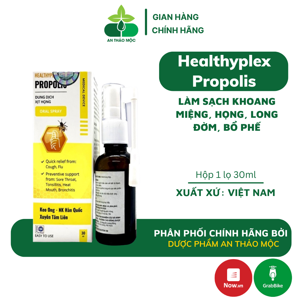 Healthyplex Propolis dung dịch xịt họng keo ong xuyên tâm liên ngăn ngừa