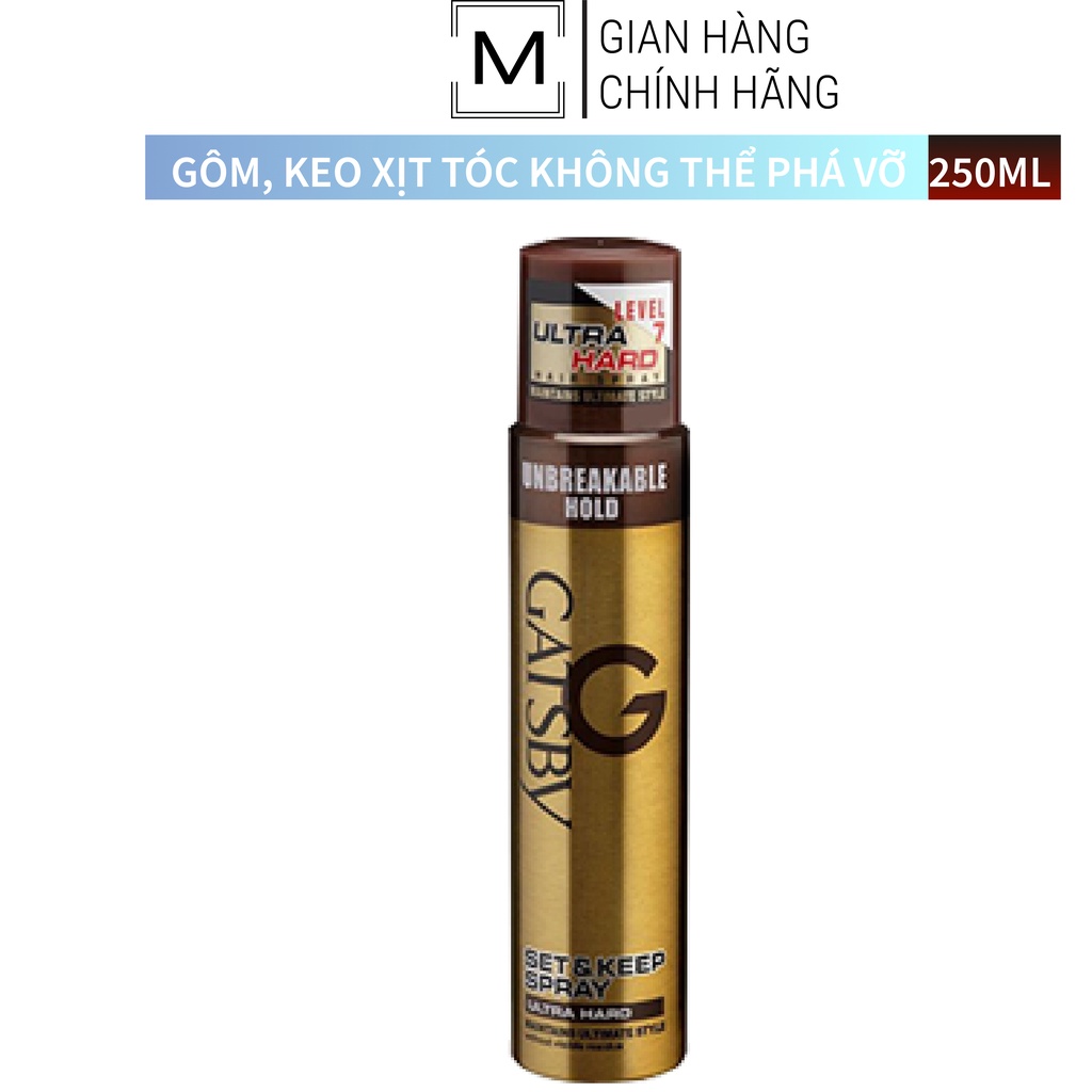 Gôm xịt tạo kiểu tóc GATSBY HAIR SPRAY ULTRA HARD giúp nếp tóc siêu cứng và giữ kiểu lâu