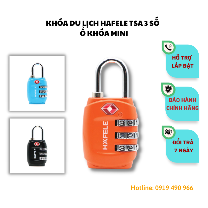 Khóa du lịch hafele tsa 3 số hàng chính hãng