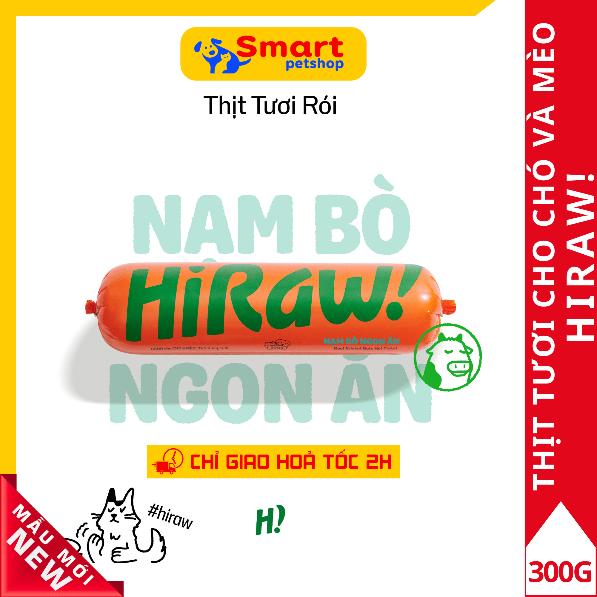 Thức Ăn Tươi Cho Chó Và Mèo Từ 2 Tháng Tuổi - HiRaw! (300gr)