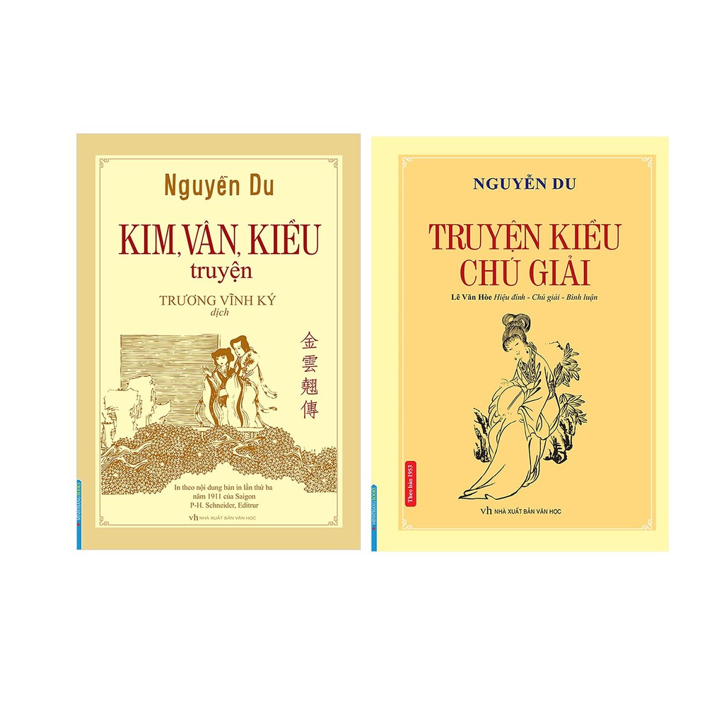 Sách - Combo Truyện Kiều chú giải + Kim Vân Kiều Truyện (bià cứng) - Mhbooks tặng bookmark