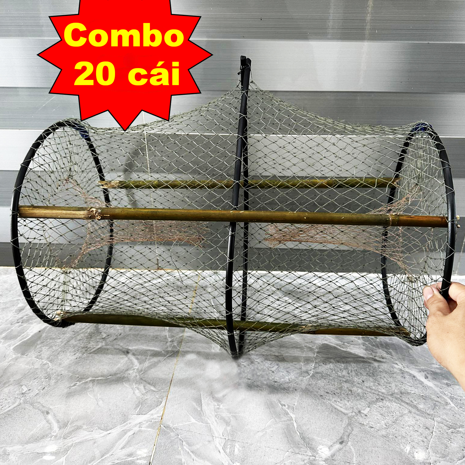 Combo 20 Lờ Cá Lóc, Bẫy Cá Lóc, Cá Trê Cải Tiến Vành Nhựa