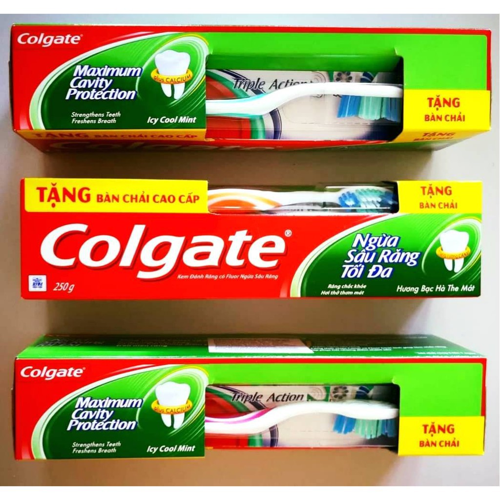 Combo ba kem đánh răng Colgate ngừa sâu răng chắc khoẻ 225g