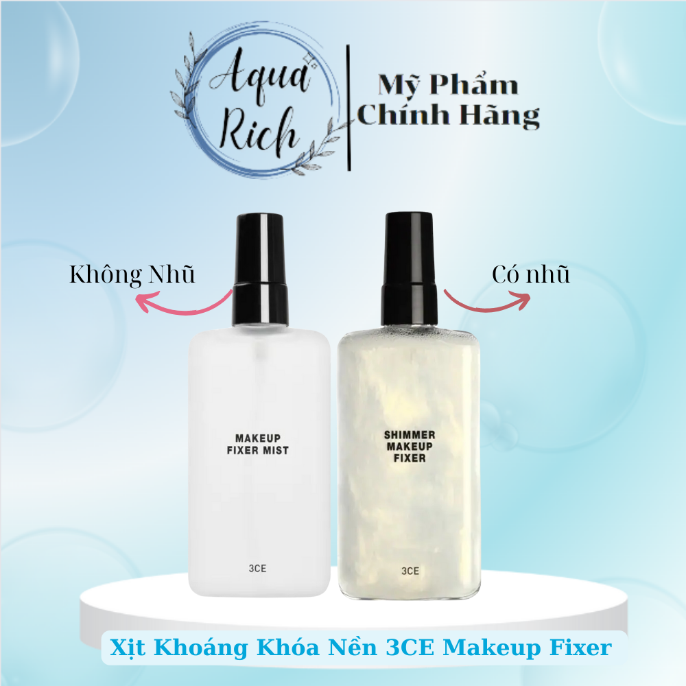 Xịt khoáng khóa nền 3ce makeup fixer mist / shimmer makeup fixer giữ nền kâu trôi