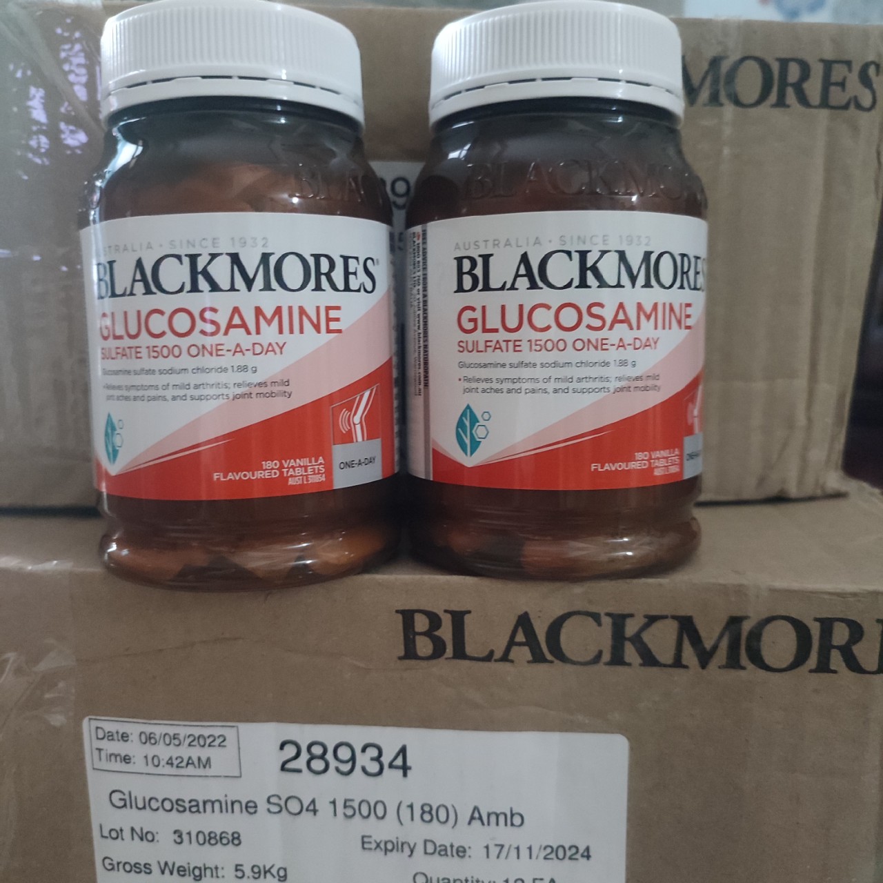 Date 2024Viên uống bổ xương khớp Glucosamine 1500mg Blackmores 180 viên