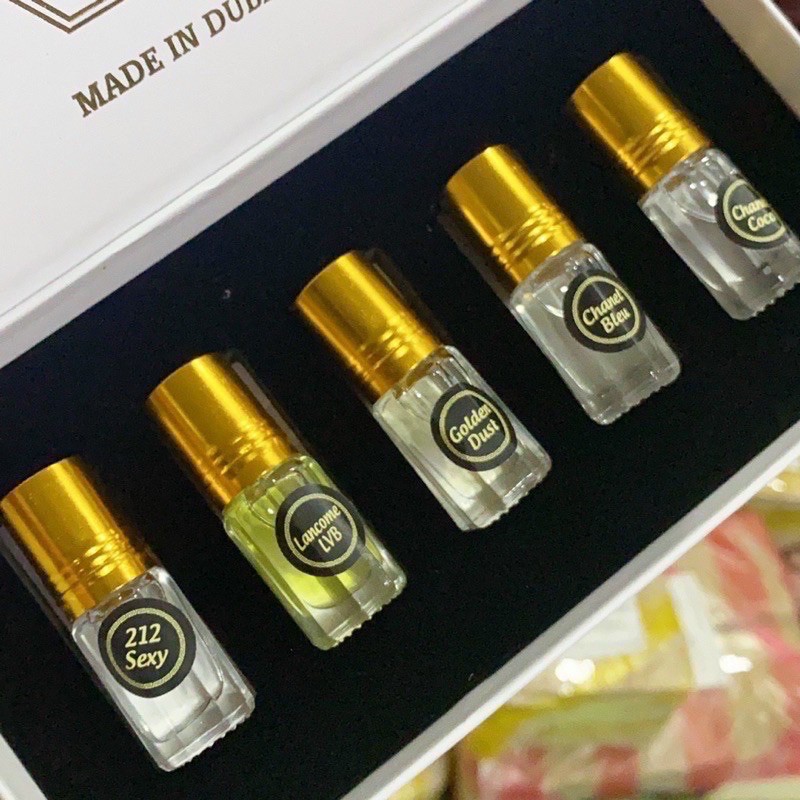 Set 5 chai Tinh dầu nước hoa Dubai mini 5ml