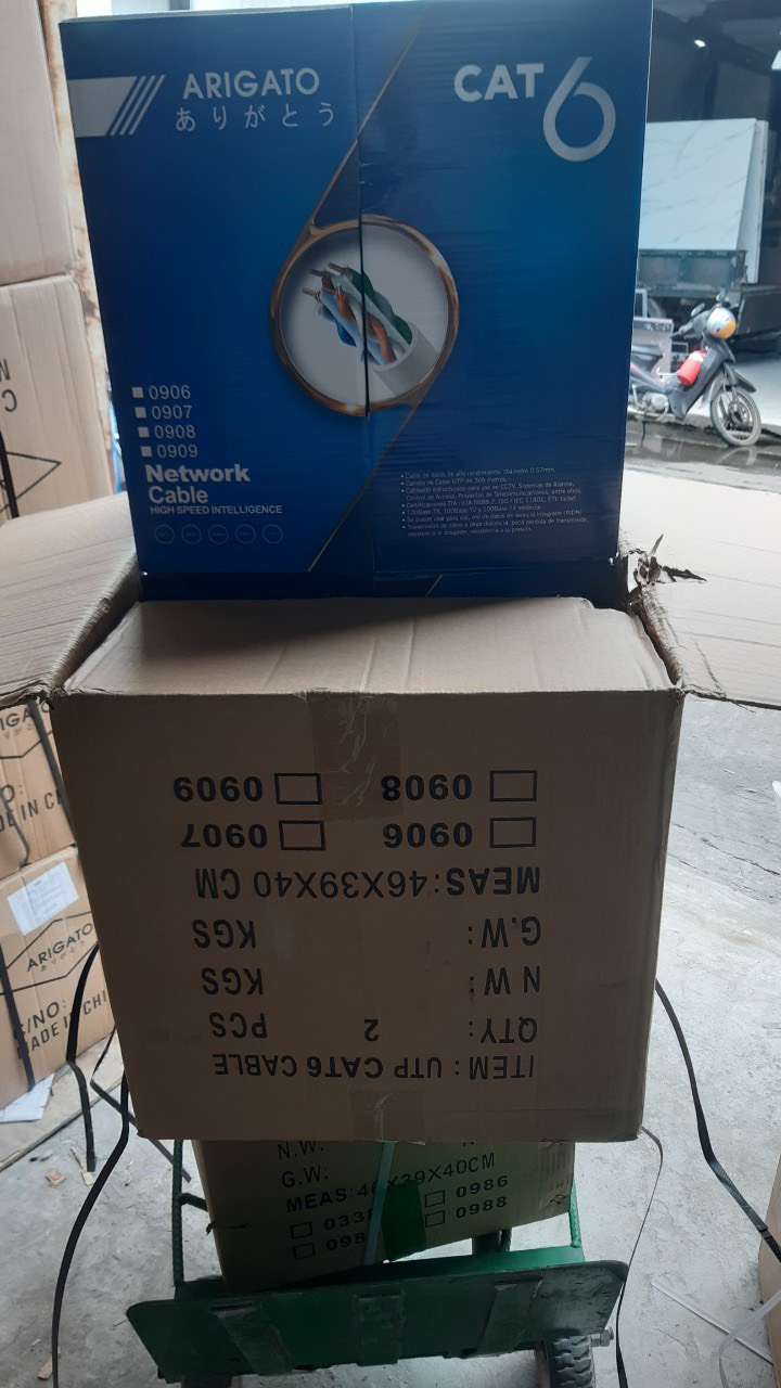 Thùng dây mạng cat6 tika link 0986 full 305m tiết diện 0.42