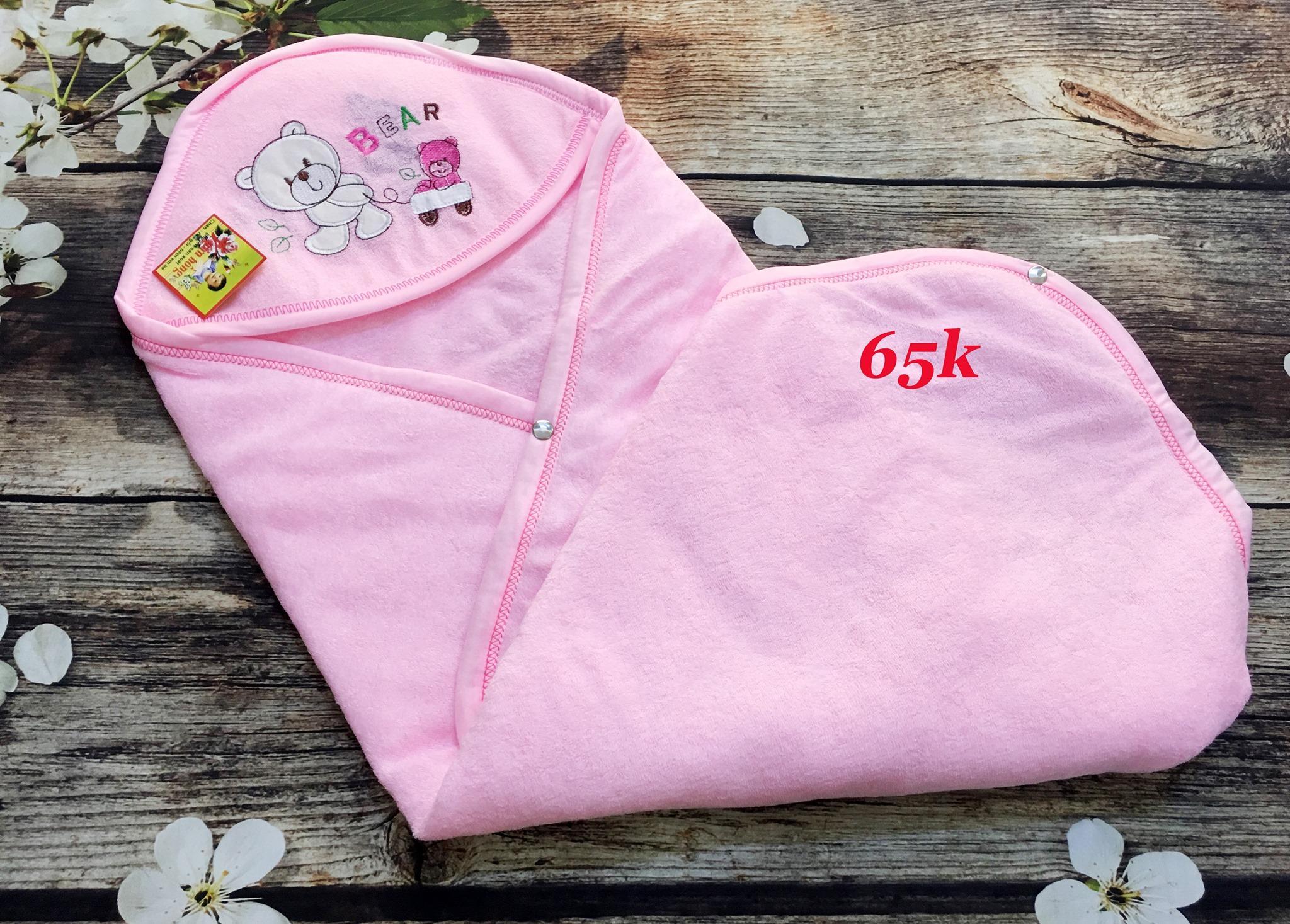 [HCM]Khăn quấn bé có nút bấm/chăn ủ bằng bông chăn quấn ủ kén cho bé sơ sinh