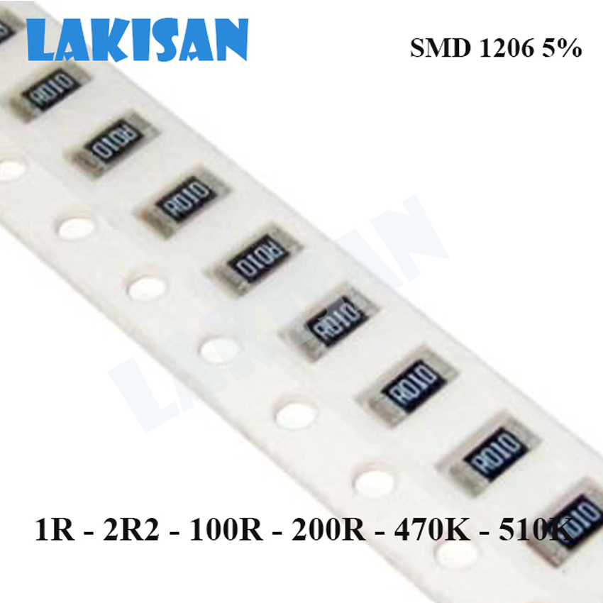 [100 con/dây] Điện trở dán 112061/4W giá trị 0R 1R 2.2R 3.3R 4.7R 5.1R 10R 20R 100R 200R 470K 510K...