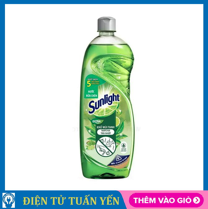 Nước rửa chén Sunlight Extra Trà Xanh Matcha Nhật Bản khử mùi tanh (chai 750g)