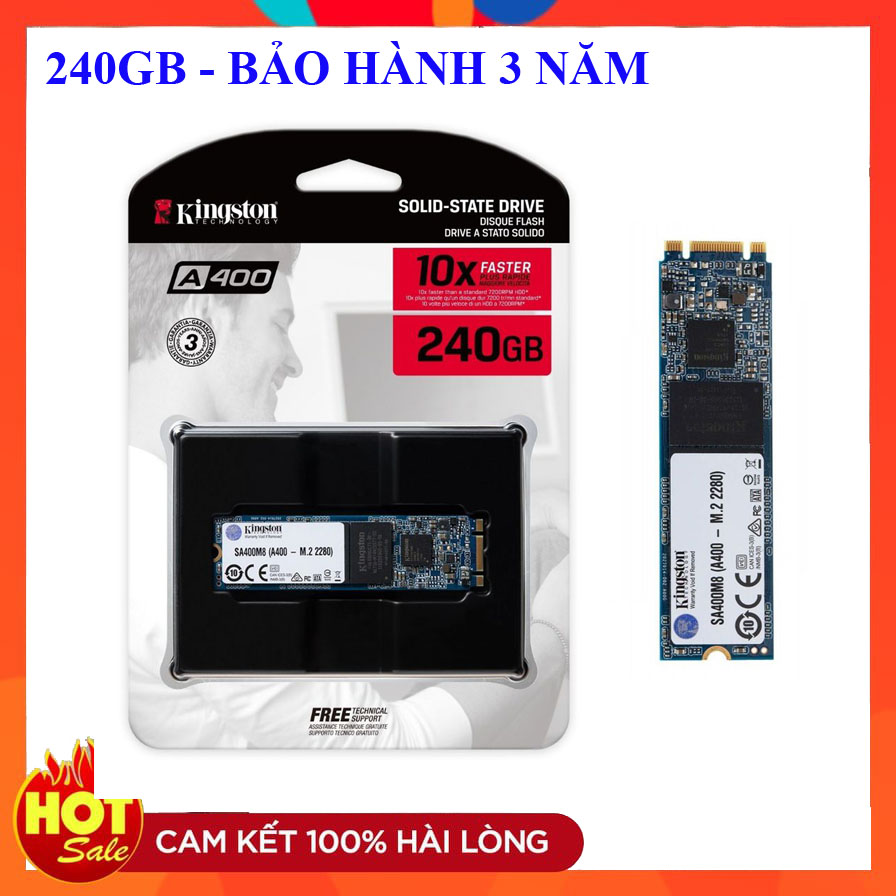 Ổ cứng ssd kingston 240gb 120gb a400 m.2 2280 tem vĩnh xuân/fpt/viết sơn