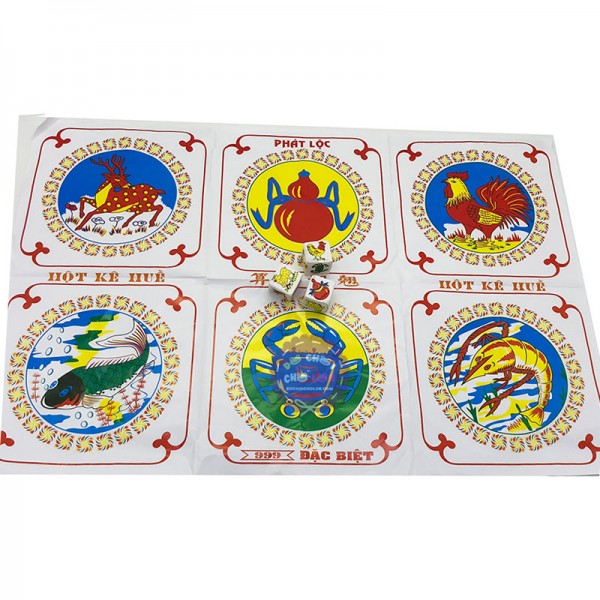 Bầu cua cá cọp xúc xắc bằng xốp Đại Tấn Tài