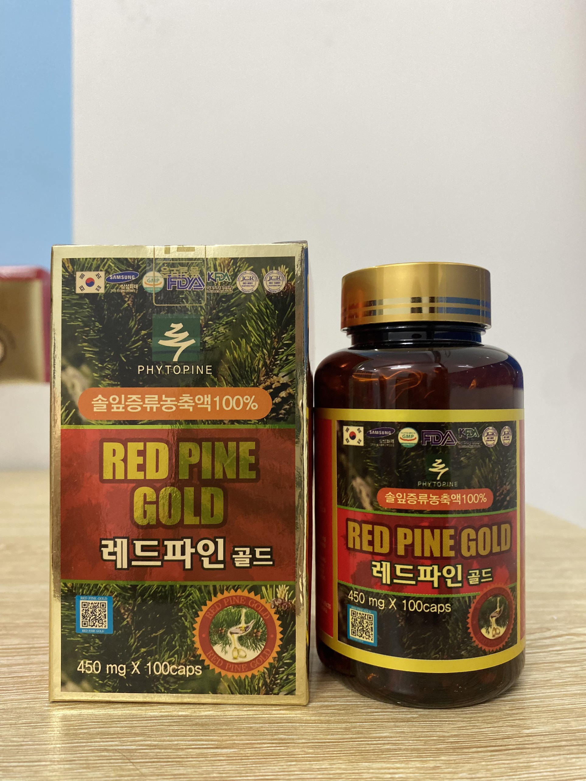 Tinh dầu thông đỏ red pine power gold hộp 100 viên