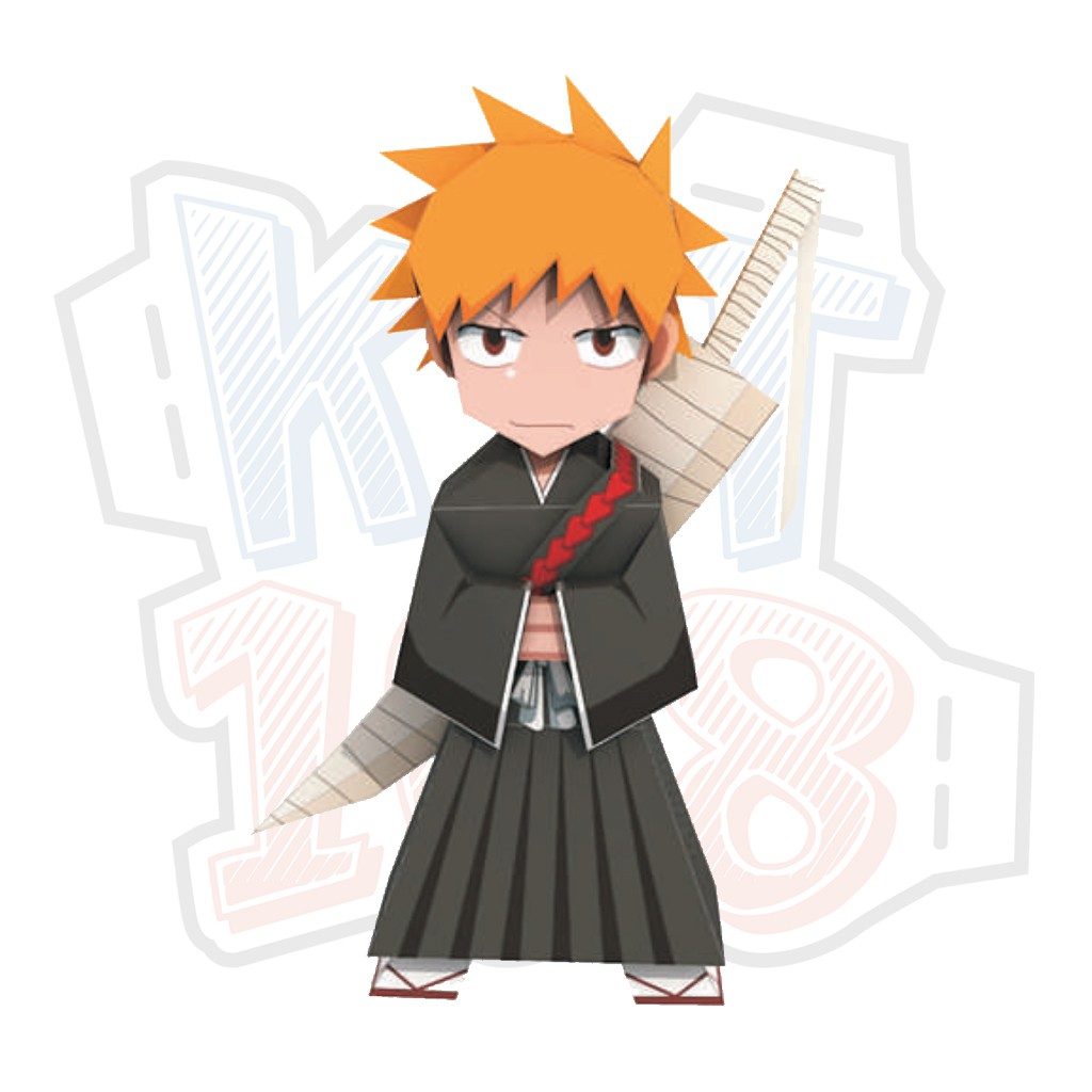 Mô hình giấy Anime Game Chibi Ichigo Kurosaki - Bleach ver 2